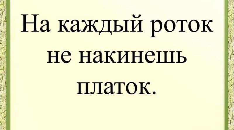 На каждый роток не накинешь платок: Что означает эта поговорка?. Смотреть фото На каждый роток не накинешь платок: Что означает эта поговорка?. Смотреть картинку На каждый роток не накинешь платок: Что означает эта поговорка?. Картинка про На каждый роток не накинешь платок: Что означает эта поговорка?. Фото На каждый роток не накинешь платок: Что означает эта поговорка?
