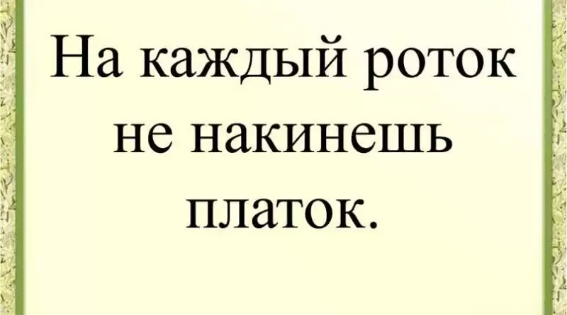 На каждый роток не накинешь платок: Что означает эта поговорка?. Смотреть фото На каждый роток не накинешь платок: Что означает эта поговорка?. Смотреть картинку На каждый роток не накинешь платок: Что означает эта поговорка?. Картинка про На каждый роток не накинешь платок: Что означает эта поговорка?. Фото На каждый роток не накинешь платок: Что означает эта поговорка?
